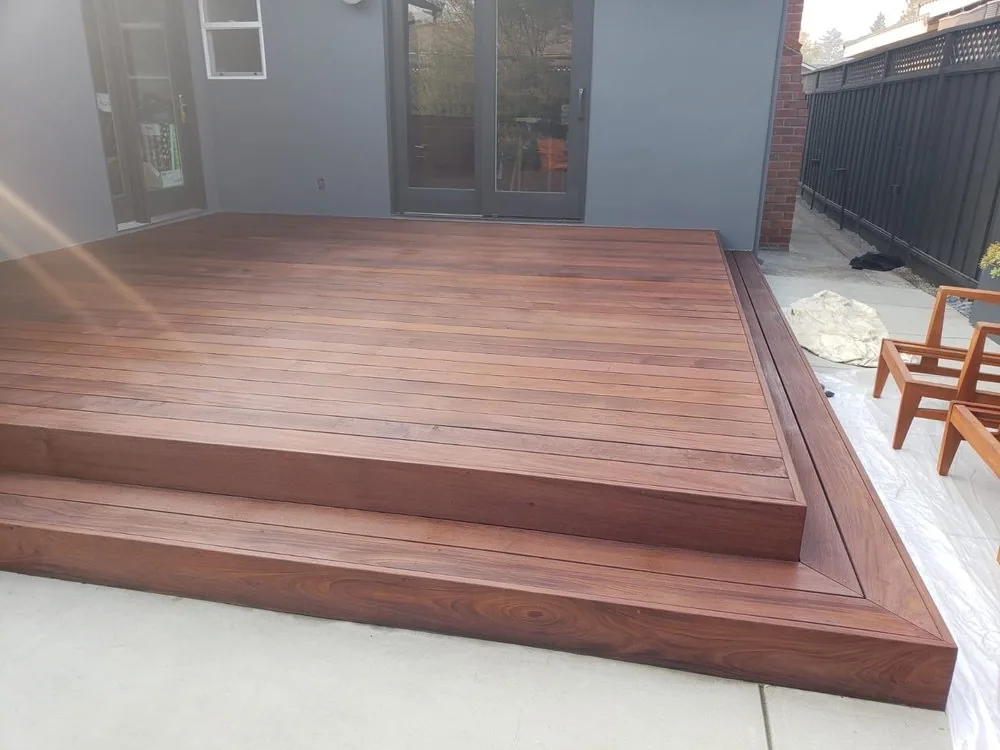 Custom-built wood deck